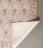 Jaipuri Handprinted Block Print Cotton 3x5 ft Rug Ivory and Rust