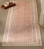 Jaipuri Handprinted Block Print Cotton 3x5 ft Rug Maroon and Black