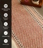 Jaipuri Handprinted Block Print Cotton 3x5 ft Rug Maroon and Black