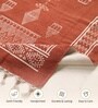 Jaipuri Handprinted Block Print Cotton 3x5 ft Rug Rust