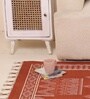 Jaipuri Handprinted Block Print Cotton 3x5 ft Rug Rust
