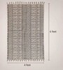 Jaipuri Handprinted Block Print Cotton 4x6 ft Rug Black & White