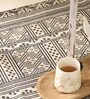 Jaipuri Handprinted Block Print Cotton 4x6 ft Rug Black & White