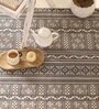 Jaipuri Handprinted Block Print Cotton 4x6 ft Rug Black & White