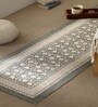 Jaipuri Handprinted Block Print Cotton 4x6 ft Rug Charcoal & Ivory