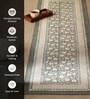 Jaipuri Handprinted Block Print Cotton 4x6 ft Rug Charcoal & Ivory