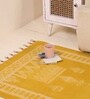 Jaipuri Handprinted Block Print Cotton 4x6 ft Rug Honey Mustard