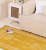 Jaipuri Handprinted Block Print Cotton 4x6 ft Rug Honey Mustard