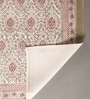 Jaipuri Handprinted Block Print Cotton 4x6 ft Rug Ivory and Rust