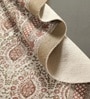 Jaipuri Handprinted Block Print Cotton 4x6 ft Rug Ivory and Rust