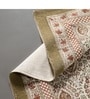 Jaipuri Handprinted Block Print Cotton 4x6 ft Rug Ivory and Rust