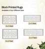 Jaipuri Handprinted Block Print Cotton 4x6 ft Rug Ivory and Rust