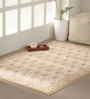 Jaipuri Handprinted Block Print Cotton 4x6 ft Rug Ivory and Rust