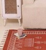 Jaipuri Handprinted Block Print Cotton 4x6 ft Rug Rust