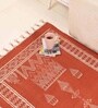 Jaipuri Handprinted Block Print Cotton 4x6 ft Rug Rust