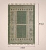Jaipuri Handprinted Block Print Cotton 4x6 ft Rug Sea Green