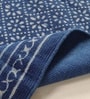 Jaipuri Handprinted Block Print Lattice Design Cotton 3x5 ft Rug Indigo