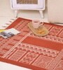 Jaipuri Handprinted Block Print Mandala Hut Design Cotton 3x5 ft Rug Rust