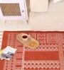Jaipuri Handprinted Block Print Mandala Hut Design Cotton 3x5 ft Rug Rust