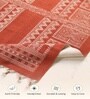 Jaipuri Handprinted Block Print Mandala Hut Design Cotton 3x5 ft Rug Rust