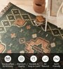 Jaipuri Handwoven Block Print Cotton 4x6 ft Rug Green