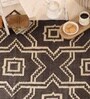 Jaipuri Handwoven Block Print Cotton 4x6 ft Rug Monochrome