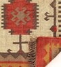 Jaipuri Handwoven Block Print Cotton 4x6 ft Rug Rust