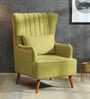 Jairo Fabric Wing Chair In Olive Green Colour