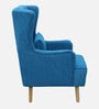 Jairo Fabric Wing Chair In Sea Blue Colour