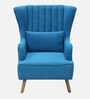 Jairo Fabric Wing Chair In Sea Blue Colour
