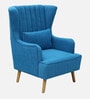 Jairo Fabric Wing Chair In Sea Blue Colour