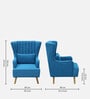 Jairo Fabric Wing Chair In Sea Blue Colour