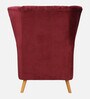 Jairo Velvet Wing Chair In Velvet Red Colour