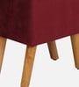 Jairo Velvet Wing Chair In Velvet Red Colour With Footrest With Foot Stool