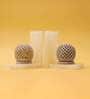 Jali Set Of 2 White Soapstone & Marble Bookends