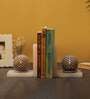 Jali Set Of 2 White Soapstone & Marble Bookends