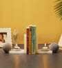 Jali Set Of 2 White Soapstone & Marble Bookends