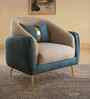 Jamba Suede Lounge Chair In Blue & Beige Colour