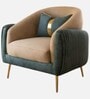 Jamba Suede Lounge Chair In Blue & Beige Colour