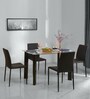 Janet Metal 4 Seater Dining Set in Black Colour