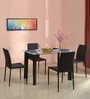 Janet Metal 4 Seater Dining Set in Black Colour
