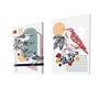 Jarden Bird Multicolour Engineered Wood (Set of 2) Art Prints