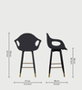 Jasey Full Back Bar Stool in Black Colour