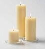 Jasmine Set Of 3 Off-White Wax Pillar Candles