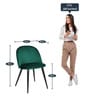Jasper Fabric Dining Chair In Dark Green Colour