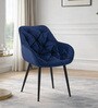Jasper Velvet Fabric Arm Chair In Blue Color