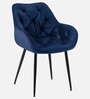 Jasper Velvet Fabric Arm Chair In Blue Color
