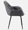 Jasper Velvet Fabric Arm Chair In Dark Grey Color