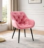 Jasper Velvet Fabric Arm Chair In Pink Color