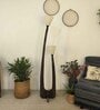 Jasper Wooden Floor Lamp with Jute Shade & Brown Base